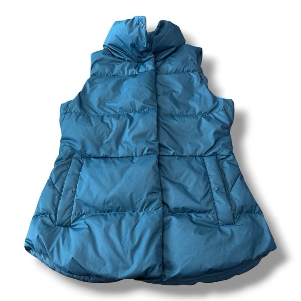 Athleta Downtown Puffer Vest Sardinia Teal Blue Down Activewear Women’s Size S